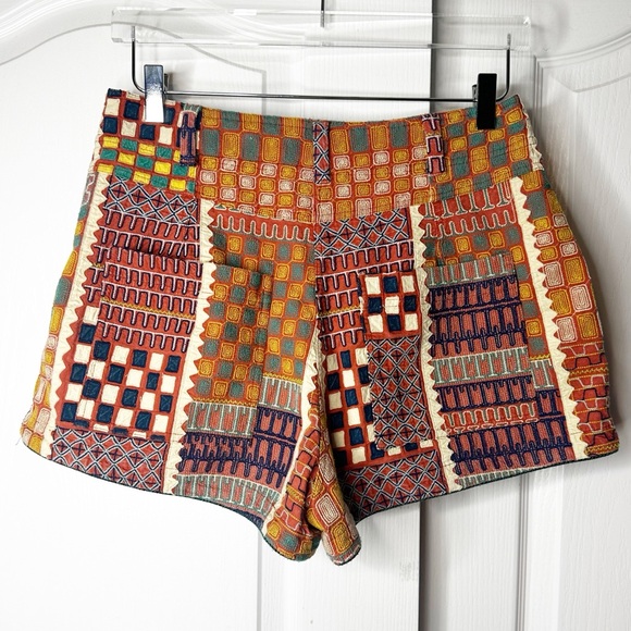 Ulla Johnson Freda Embroidered Pleated Shorts Size 6 - Picture 6 of 15